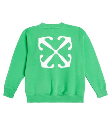 Logo printed cotton sweatshirt | Off-White Kids