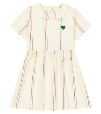 Robe rayée en coton et lin | Mini Rodini
