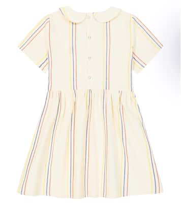 Robe rayée en coton et lin | Mini Rodini