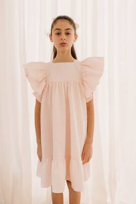 Ruffled matelassé dress | Petite Amalie  