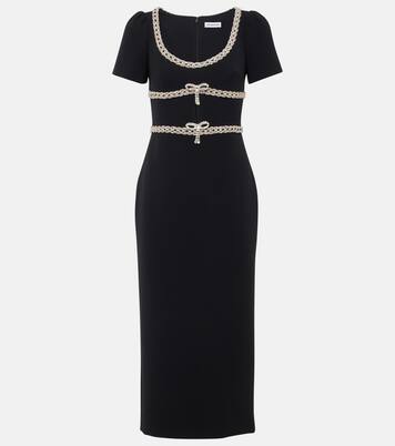 Robe midi en crêpe à ornements | Self-Portrait