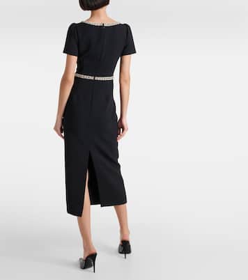 Robe midi en crêpe à ornements | Self-Portrait