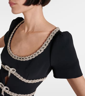 Robe midi en crêpe à ornements | Self-Portrait