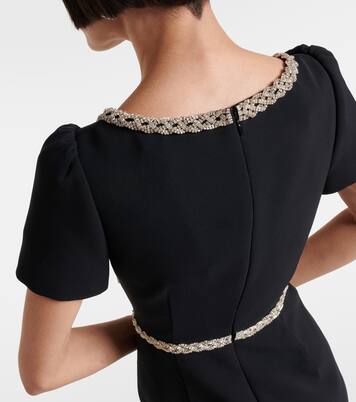 Robe midi en crêpe à ornements | Self-Portrait