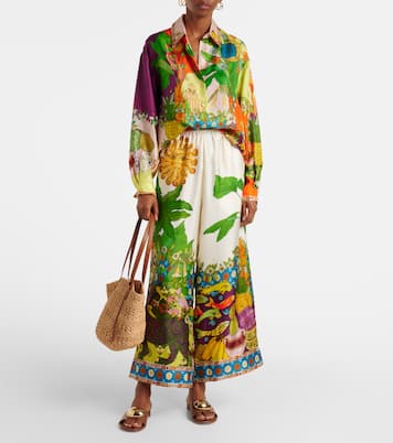 Pantalon ample Tiger en soie | Alémais