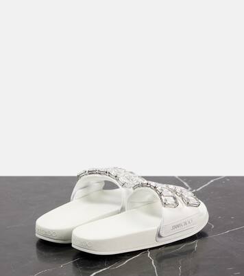 Pantoletten Fitz Crystal aus Leder mit Kristallen | Jimmy Choo