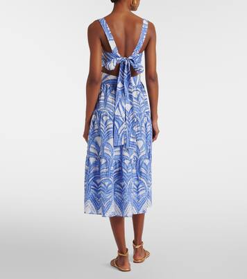Robe midi Coco imprimée en coton | Poupette St Barth