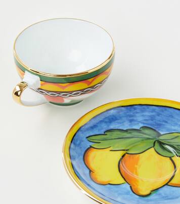 Porcelain espresso cup and saucer set  | Dolce&Gabbana Casa