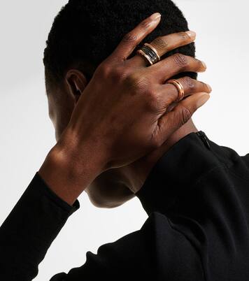 B.zero1 18kt rose gold and ceramic ring | Bvlgari