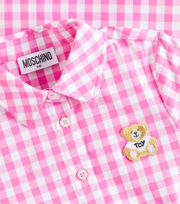 Robe en coton mélangé à carreaux | Moschino Kids