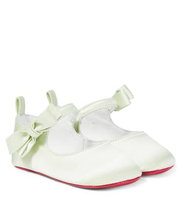 Baby Lou Babe crêpe satin ballet flats | Christian Louboutin Kids