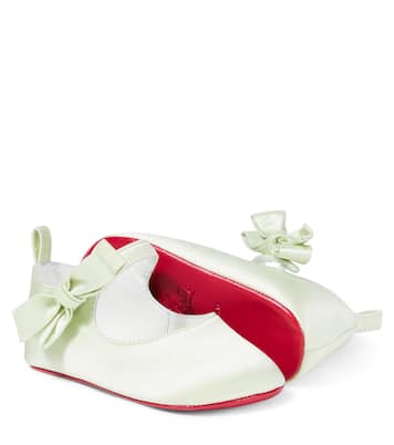 Baby Lou Babe crêpe satin ballet flats | Christian Louboutin Kids