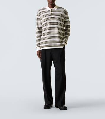 Samuel striped wool-blend polo sweater | Wales Bonner