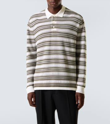 Samuel striped wool-blend polo sweater | Wales Bonner