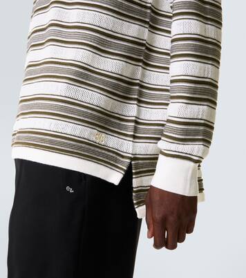 Samuel striped wool-blend polo sweater | Wales Bonner