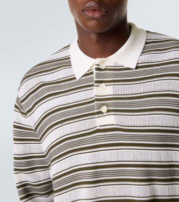 Samuel striped wool-blend polo sweater | Wales Bonner