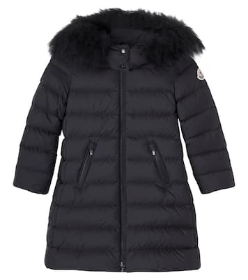 Abelle shearling-trimmed down coat | Moncler Enfant