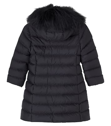 Abelle shearling-trimmed down coat | Moncler Enfant