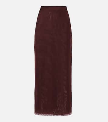 High-rise jersey midi skirt  | SIR