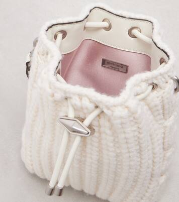 Cinch Mini cable-knit bucket bag | Jimmy Choo