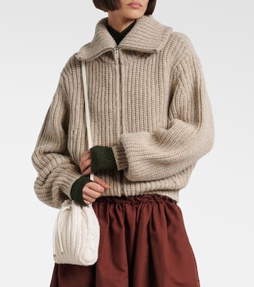 Cinch Mini cable-knit bucket bag | Jimmy Choo