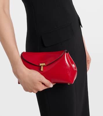 Clutch T-Lock Mini aus Lackleder | Toteme
