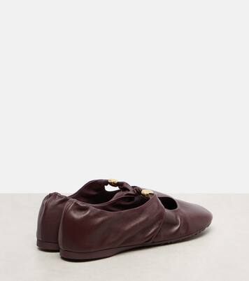 Pebble Soft leather ballet flats  | Loewe