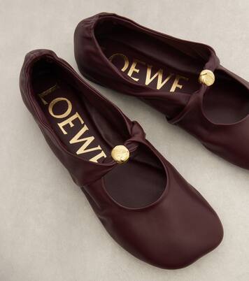 Pebble Soft leather ballet flats  | Loewe
