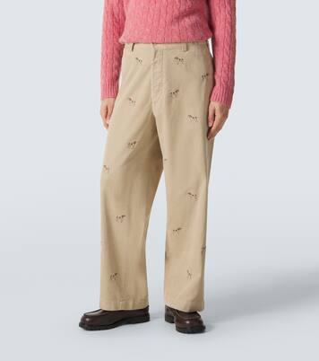 Embroidered cotton corduroy straight pants | Polo Ralph Lauren