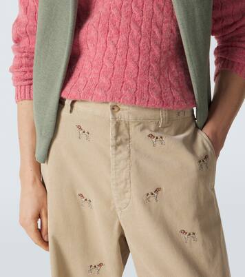 Embroidered cotton corduroy straight pants | Polo Ralph Lauren