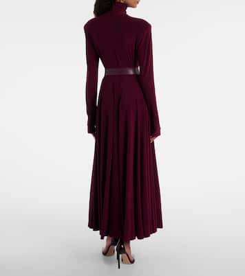 Pleated turtleneck maxi dress | Norma Kamali