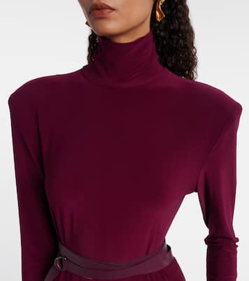 Pleated turtleneck maxi dress | Norma Kamali