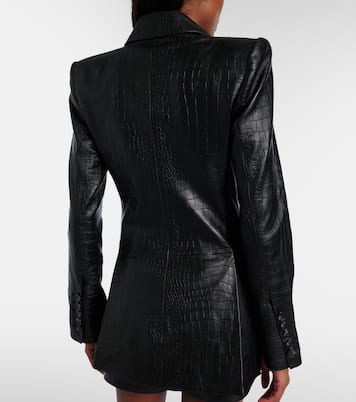 Croc-effect leather blazer | Alex Perry