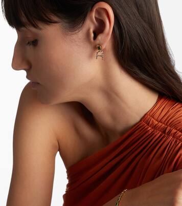 Boucle d’oreille unique en or 18 ct, diamants et émeraude | Shay Jewelry