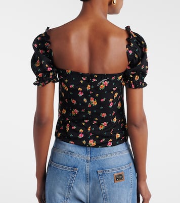 Floral silk-blend charmeuse top | Dolce&Gabbana