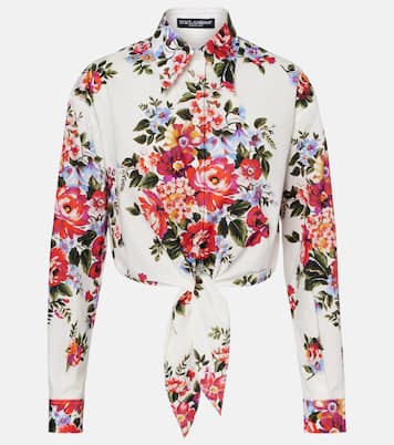 Floral cropped cotton shirt | Dolce&Gabbana