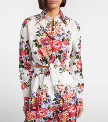 Floral cropped cotton shirt | Dolce&Gabbana