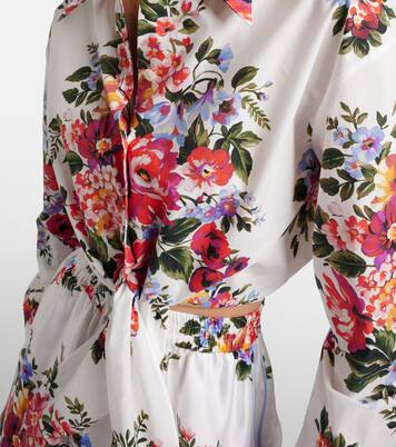 Floral cropped cotton shirt | Dolce&Gabbana