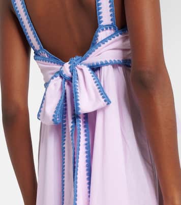 Embroidered cotton and linen midi dress | Juliet Dunn