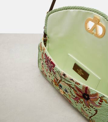 DeVain Small beaded floral shoulder bag | Valentino Garavani