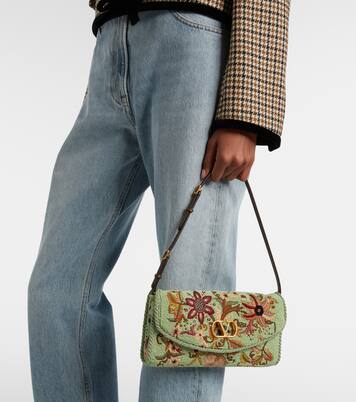 DeVain Small beaded floral shoulder bag | Valentino Garavani