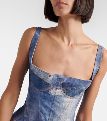 Faded denim minidress | Roberto Cavalli