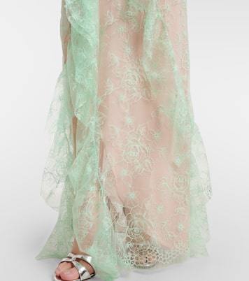 Ruffled sheer lace gown | Blumarine