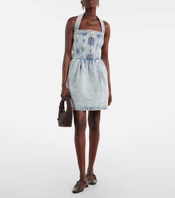 Halterneck denim minidress | Patou