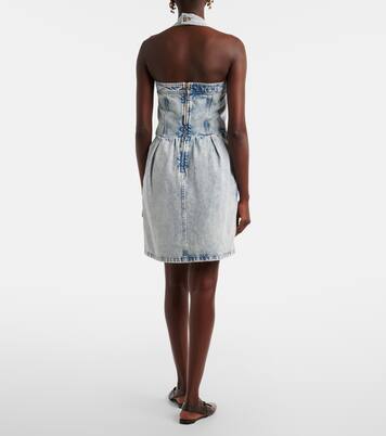 Halterneck denim minidress | Patou