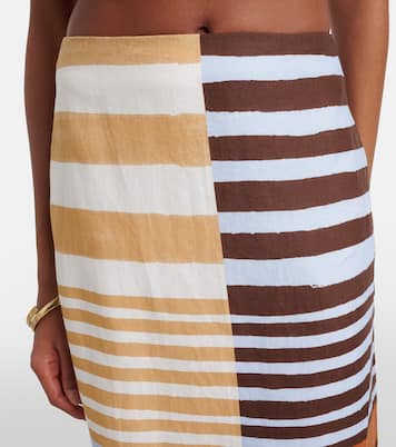 Bruna striped linen midi skirt | Cala de la Cruz