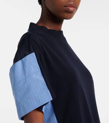 Paneled cotton-blend minidress | Sacai