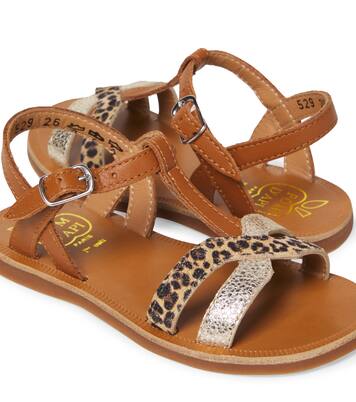 Sandali Plagette in pelle stampata | Pom d'Api