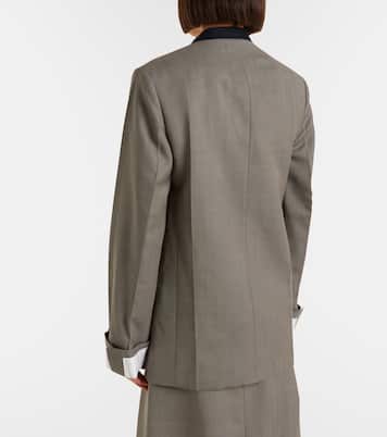 Blazer in lana vergine a spina di pesce | Victoria Beckham