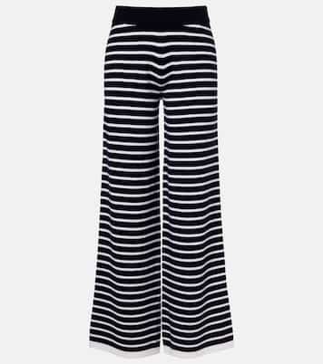 Pantalon ample rayé en cachemire | Jardin des Orangers